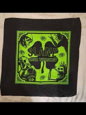 SLANE Black Bandana/Neon Green Irish Whiskey Graphic From Shamrock Rebellion